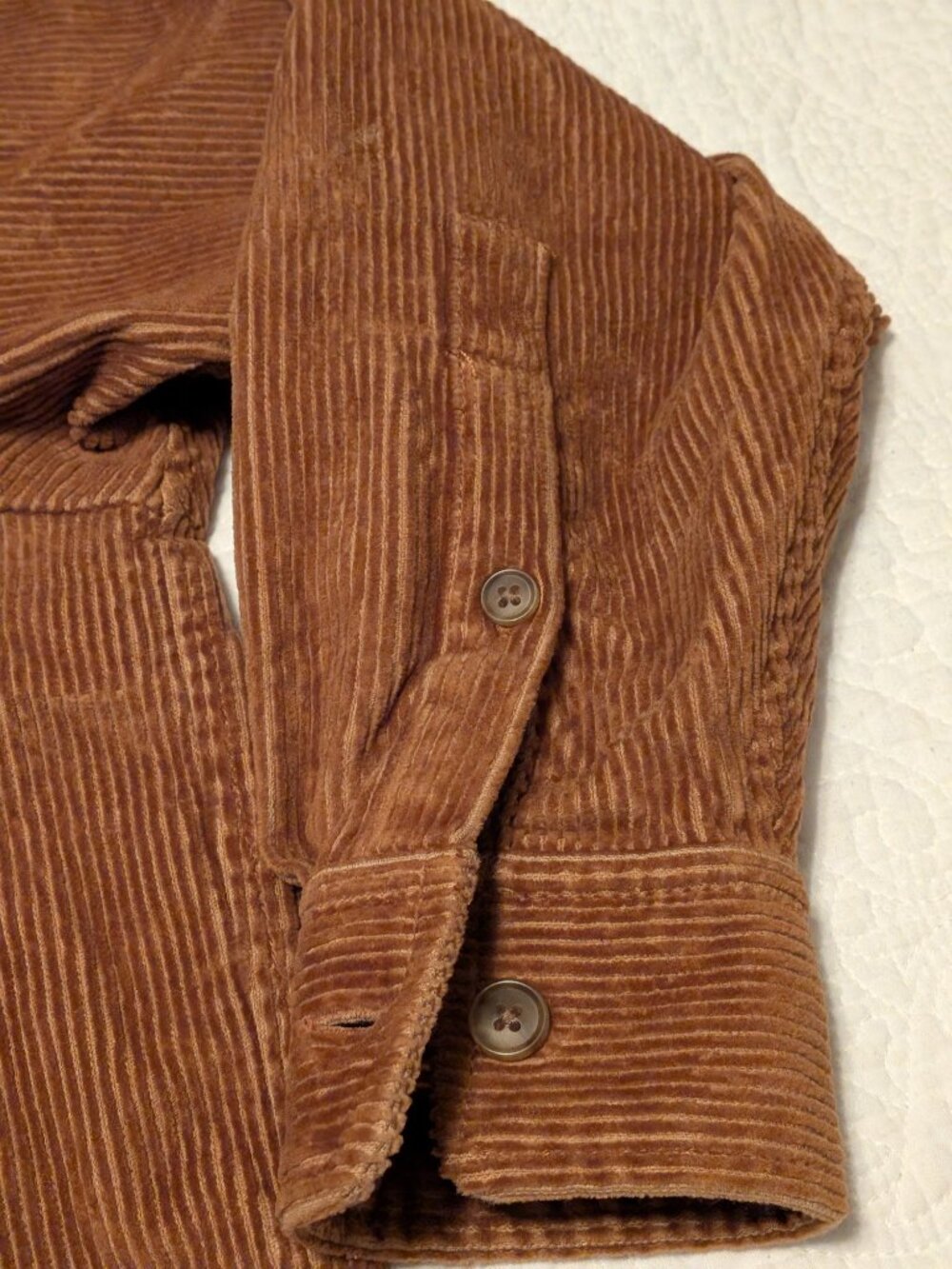 Gap Women's Oversized Corduroy Shirt Camel Tan Petite Med - Picture 8 of 13
